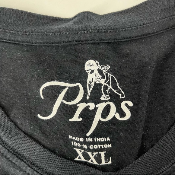 PRPS Shirt Men 2XL Black Red Bruised Never Broken Crippled Angel Graffiti Cotton - Picture 4 of 5